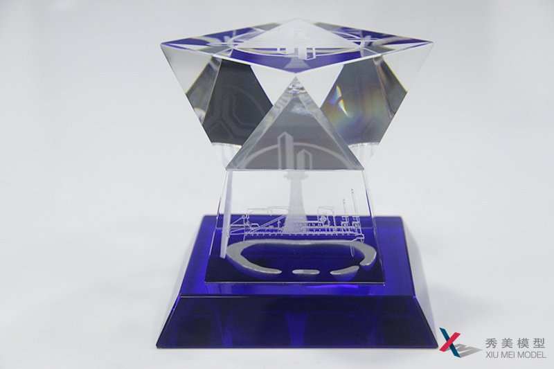 水晶禮品--上海航道局---秀美模型設計獨家制作