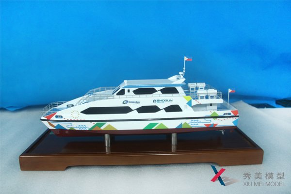 船舶模型，28米雙體船模型，3D打印游船模型