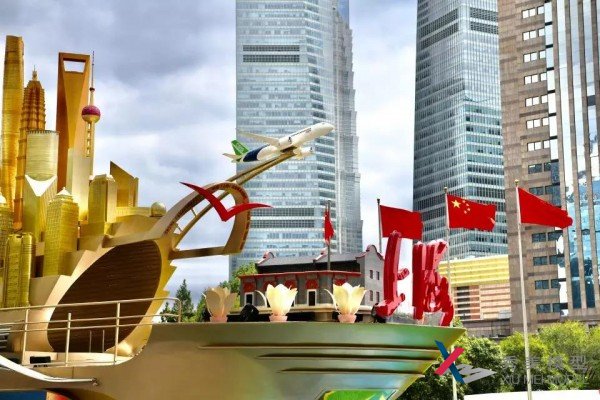 國慶上海奮進(jìn)彩車(chē)建筑群模型-秀美智造